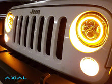 Load image into Gallery viewer, Raxiom LED Headlights Jeep Wrangler TJ / JK (97-18) [Axial Series] Black or Chrome Housing / Clear Lens - LED Halo w/ DRL Alternate Image