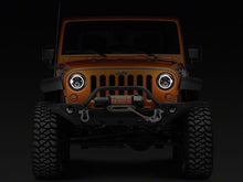 Load image into Gallery viewer, Raxiom LED Headlights Jeep Wrangler TJ / JK (97-18) [Axial Series] Black or Chrome Housing / Clear Lens - LED Halo w/ DRL Alternate Image