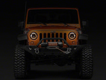 Load image into Gallery viewer, Raxiom LED Headlights Jeep Wrangler TJ / JK (97-18) [Axial Series] Black or Chrome Housing / Clear Lens - LED Halo w/ DRL Alternate Image