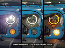 Load image into Gallery viewer, Raxiom LED Headlights Jeep Wrangler TJ / JK (97-18) [Axial Series] Black or Chrome Housing / Clear Lens - LED Halo w/ DRL Alternate Image