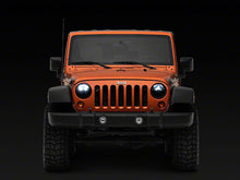Load image into Gallery viewer, Raxiom LED Headlights Jeep Wrangler TJ / JK (97-18) [Axial Series] Black or Chrome Housing / Clear Lens - LED Halo w/ DRL Alternate Image