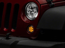 Load image into Gallery viewer, Raxiom LED Turn Signals Jeep Wrangler JK (07-18) [Axial Series w/ DRL] Amber w/ Smoked Lens - w/ DRL Alternate Image