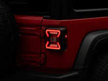 Load image into Gallery viewer, Raxiom Tail Lights Jeep Wrangler JL (18-23) [w/ Factory Halogen Lights] Black Housing / Smoked or Red Lens - Red Lens Alternate Image