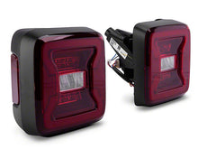 Load image into Gallery viewer, Raxiom Tail Lights Jeep Wrangler JL (18-23) [w/ Factory Halogen Lights] Black Housing / Smoked or Red Lens - Red Lens Alternate Image
