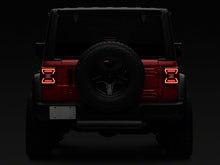 Load image into Gallery viewer, Raxiom Tail Lights Jeep Wrangler JL (18-23) [w/ Factory Halogen Lights] Black Housing / Smoked or Red Lens - Red Lens Alternate Image