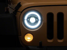 Load image into Gallery viewer, Raxiom LED Headlights Jeep Wrangler JK (07-18) [Axial Series 7" w/ LED Halo] Black Housing/ Clear Lens - Default Title Alternate Image