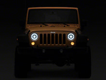 Load image into Gallery viewer, Raxiom LED Headlights Jeep Wrangler JK (07-18) [Axial Series 7" w/ LED Halo] Black Housing/ Clear Lens - Default Title Alternate Image