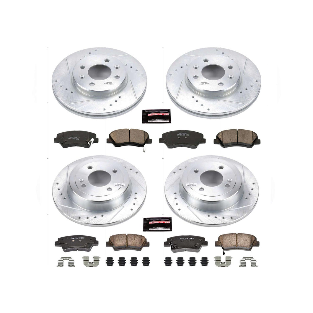 333.69 PowerStop Z23 Evolution Sport Brake Rotors + Pads Hyundai Accent w/ Rear Discs (12-19) Front or Rear - Redline360