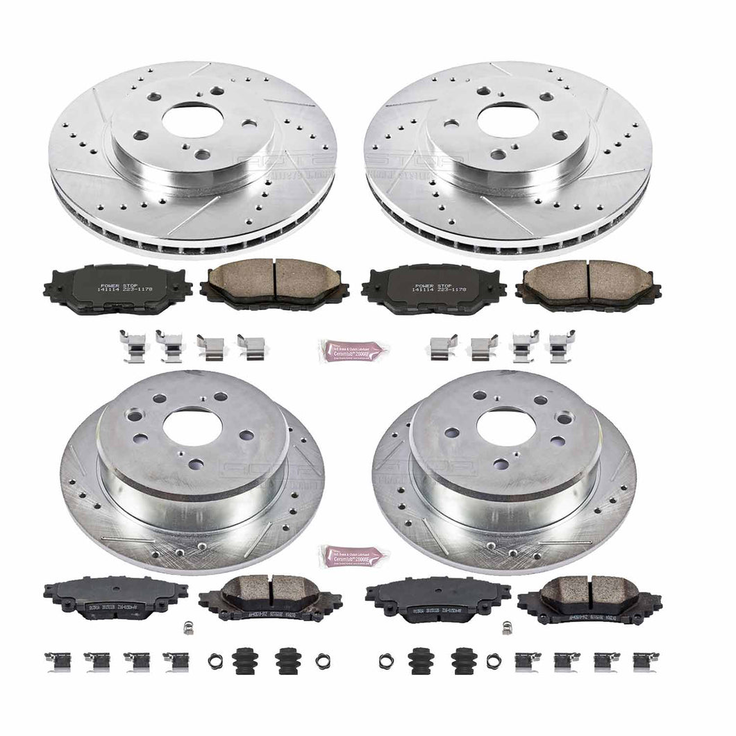 388.24 PowerStop Z23 Evolution Sport Brake Rotors + Pads Lexus IS250 F Sport Sedan RWD (14-15) Front or Rear - Redline360