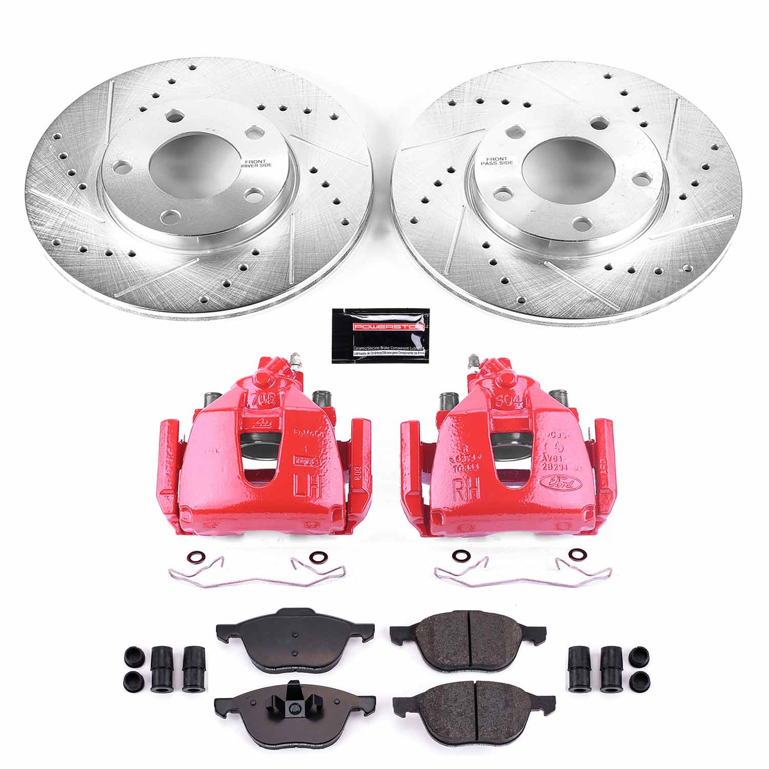 PowerStop Front Z23 Evolution Sport Brake Kit w/ Calipers | Acura MDX (2003–2006) (KC2290)