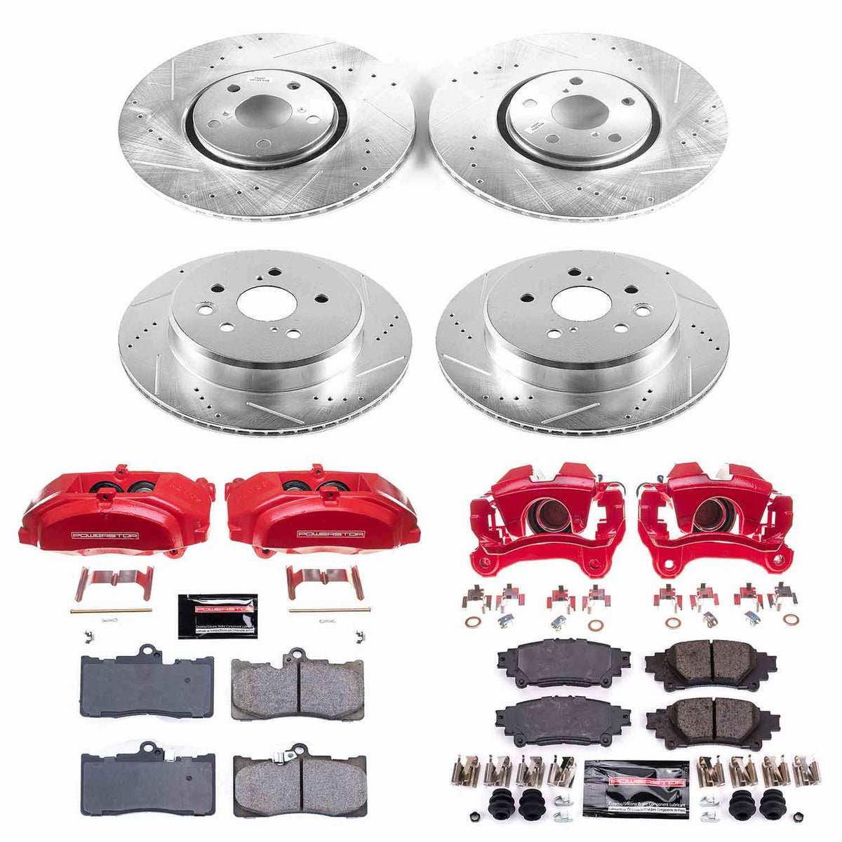 PowerStop Front & Rear Z23 Evolution Kit with Calipers | 2014–2015 Lexus IS350 (KC6947) main image 0