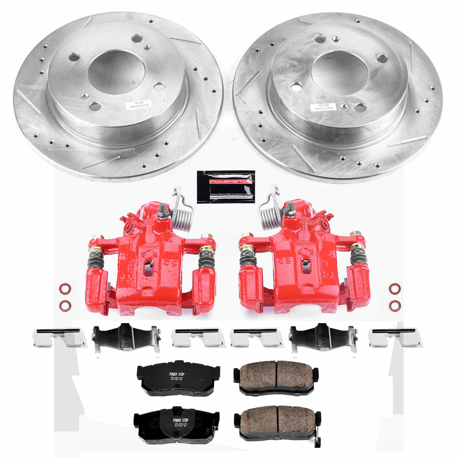 PowerStop Front & Rear Z23 Evolution Sport Brake Kit with Calipers | 2011–2014 Nissan Leaf (KC8272) main image 0