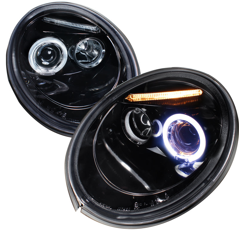 169.95 Spec-D Projector Headlights VW Beetle (1998-2005) Halo LED - Black, Tinted or Chrome - Redline360