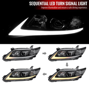 299.95 Spec-D Projector Headlights Toyota Camry (2010-2011) Sequential Switchback LED - Black - Redline360