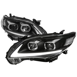 299.95 Spec-D Projector Headlights Toyota Corolla (2011-2012-2013) LED DRL Switchback - Black - Redline360