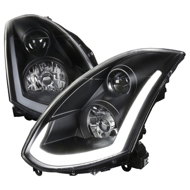 389.00 Spec-D Projector Headlights Infiniti G35 Coupe (03-07) Sequential Signal - Black / Chrome / Smoked - Redline360
