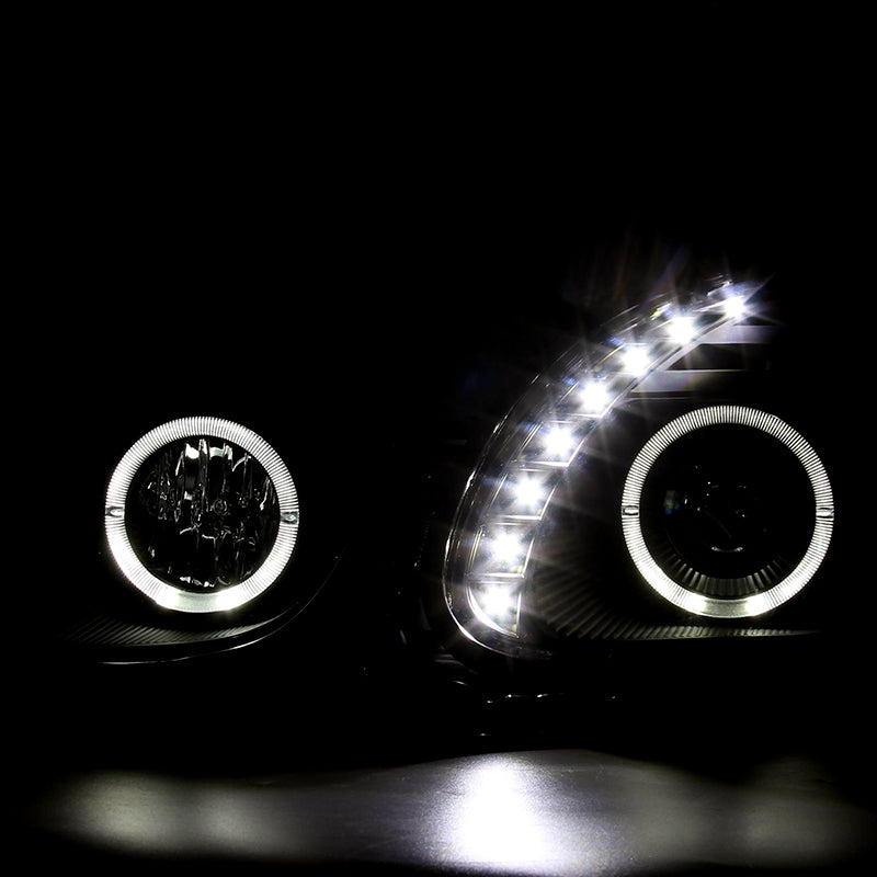 RazorMotor LED Halo Projector Headlights For 98-05 Lexus GS300/GS400 – Chrome Housing, Clear Lens