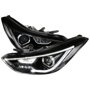 379.50 Spec-D Projector Headlights Hyundai Elantra Sedan (2011-2015) LED Tube w/ Black Housing - Redline360