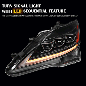 499.95 Spec-D Projector Headlights Lexus IS250 / IS350 (2006-2012) Sequential LED w/ Black Housing - Redline360