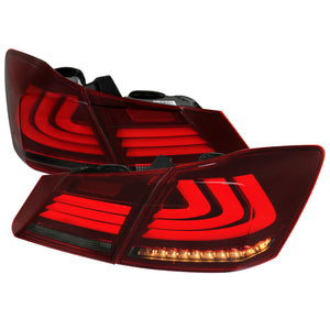 219.95 Spec-D Tail Lights Honda Accord Sedan (2013-2014-2015) Red / Smoke LED Strip Lights - Redline360