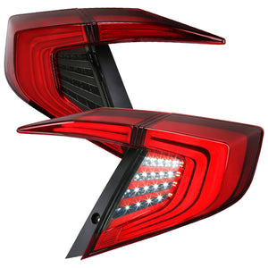 299.95 Spec-D Tail Lights Honda Civic Sedan (2016-2021) Sequential LED - Smoked - Redline360