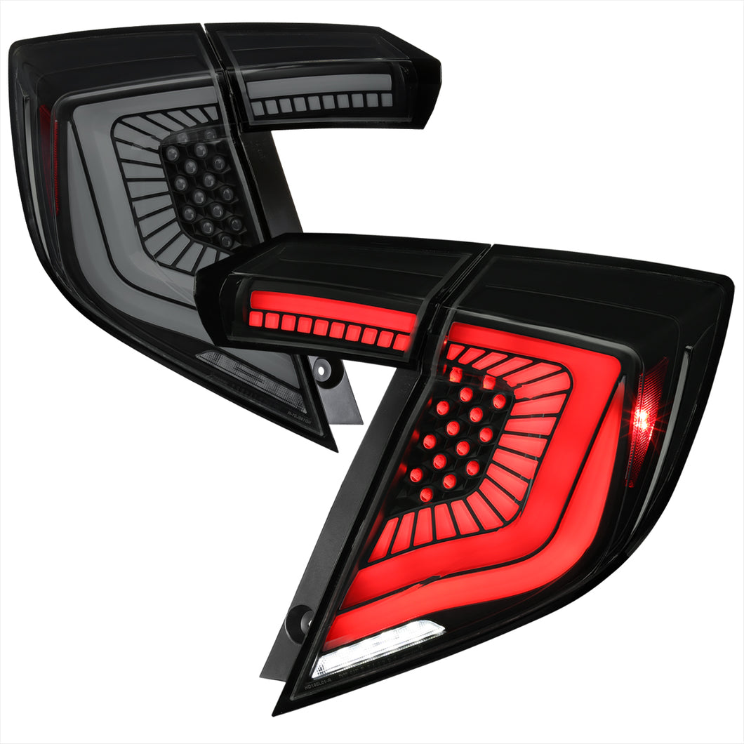 Spec-D Tail Lights Honda Civic Hatchback & Type-R FK8 (2017-2021) Sequential LED - Black