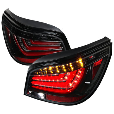 259.95 Spec-D LED Tail Lights BMW E60 5 Series (04-07) Red / Chrome / Black - Redline360