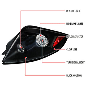 Spec-D Tail Lights Mitsubishi Eclipse (2006-2011) LED Black or Chrome