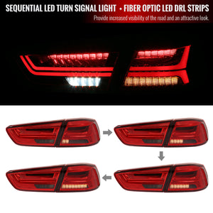 229.95 Spec-D Tail Lights Mitsubishi Lancer EVO 10/X (08-15) Sequential Red/Smoke - Redline360