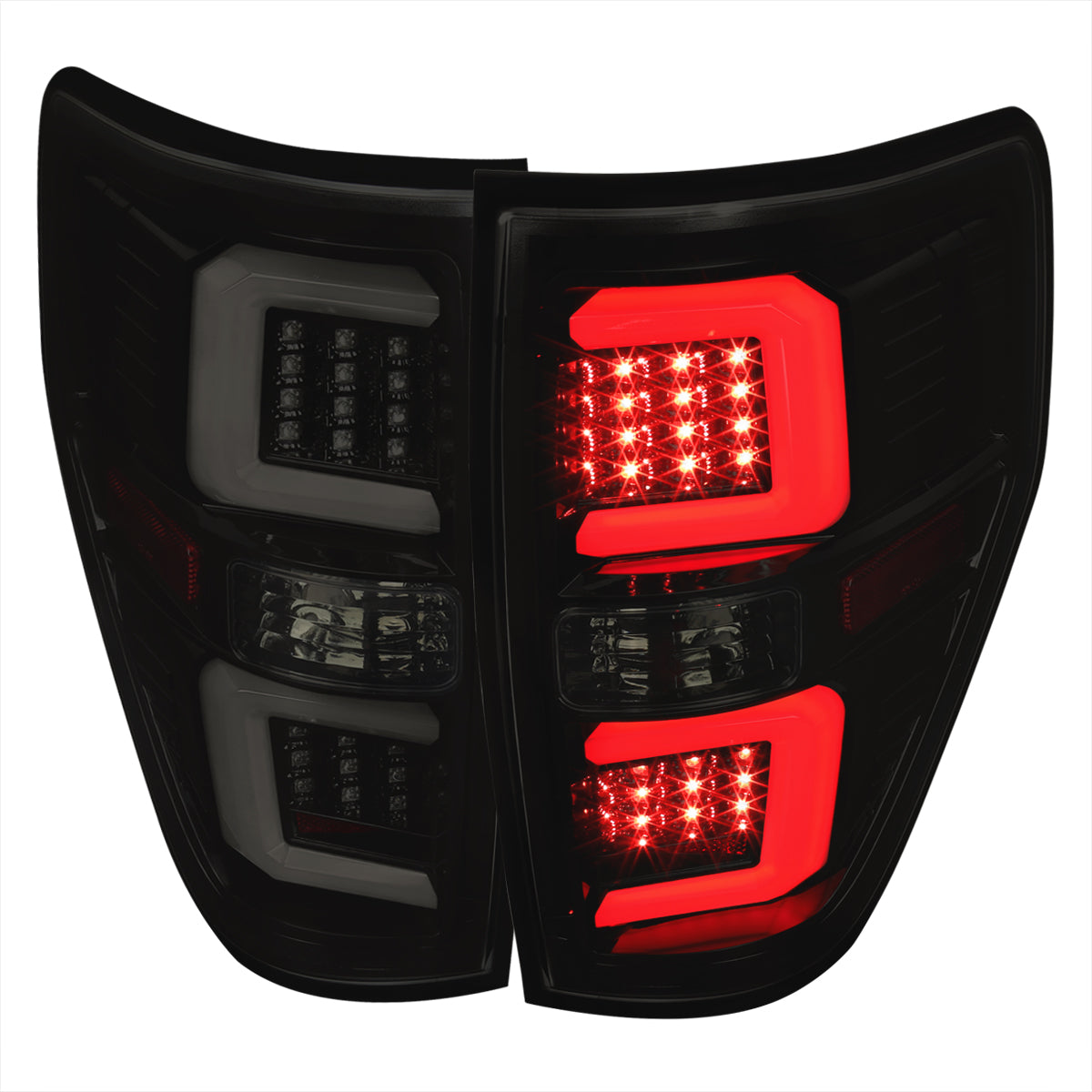 Spec-D LED Tail Lights Ford F150 (2009-2014) w/ Dual C Bars