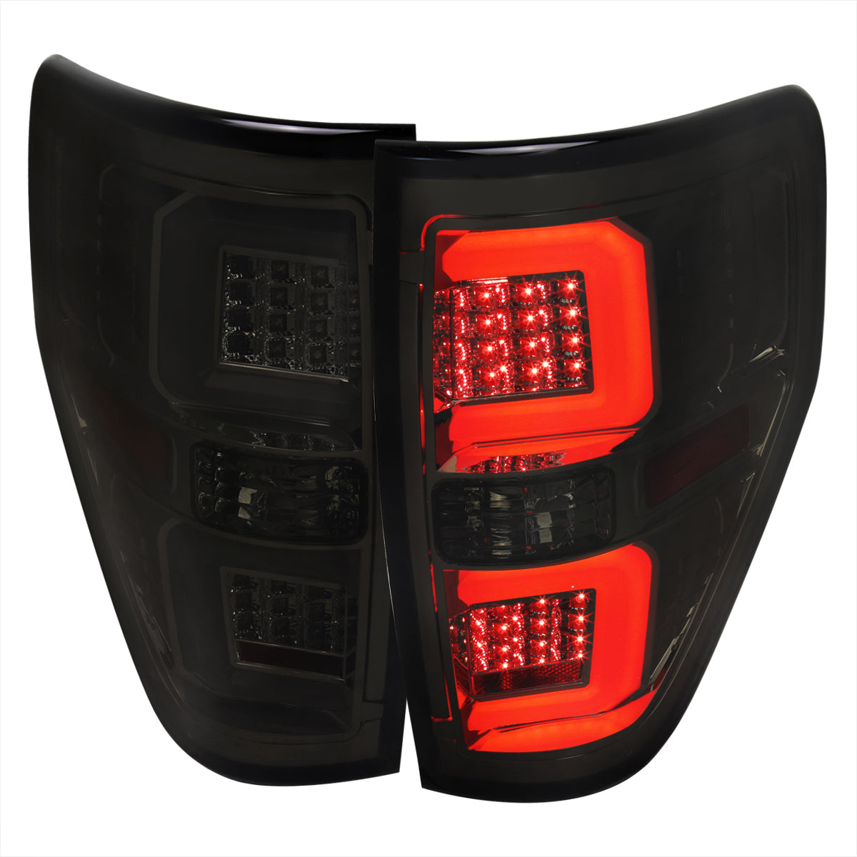 Spec-D LED Tail Lights Ford F150 (2009-2014) w/ Dual C Bars - Black or  Chrome