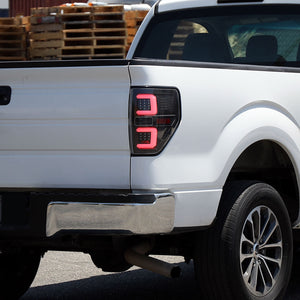 279.95 Spec-D LED Tail Lights Ford F150 (2009-2014) w/ Dual C Bars - Black or Chrome - Redline360