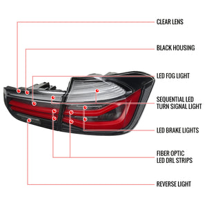 329.95 Spec-D Tail Lights BMW 330i/340i & xDrive Sedan (2016-2018) LED Sequential Red/Black - Redline360