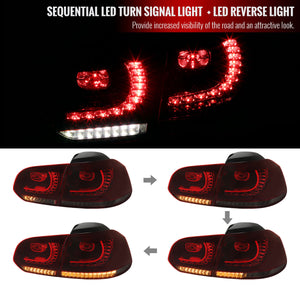 249.95 Spec-D LED Tail Lights VW Golf / GTI MK6 (2010-2014) LED Sequential Red/Smoke - Redline360