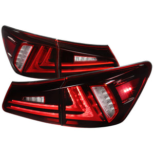 269.50 Spec-D Tail Lights Lexus IS250 / IS350 (2006-2013) LED Red / Smoke - Redline360