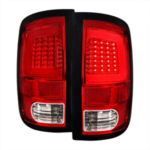 219.95 Spec-D LED Tail Lights Dodge Ram (2009-2018) w/ LED Light Bar - Black / Chrome / Red / Gloss - Redline360