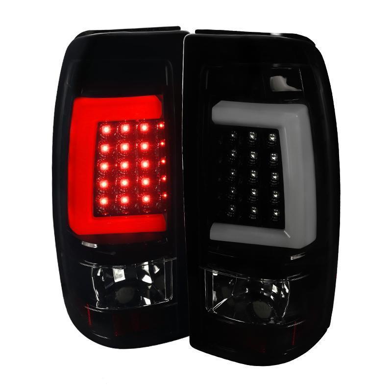 179.95 Spec-D LED Tail Lights Silverado (03-06) C-Bar Black / Smoke / Red - Redline360