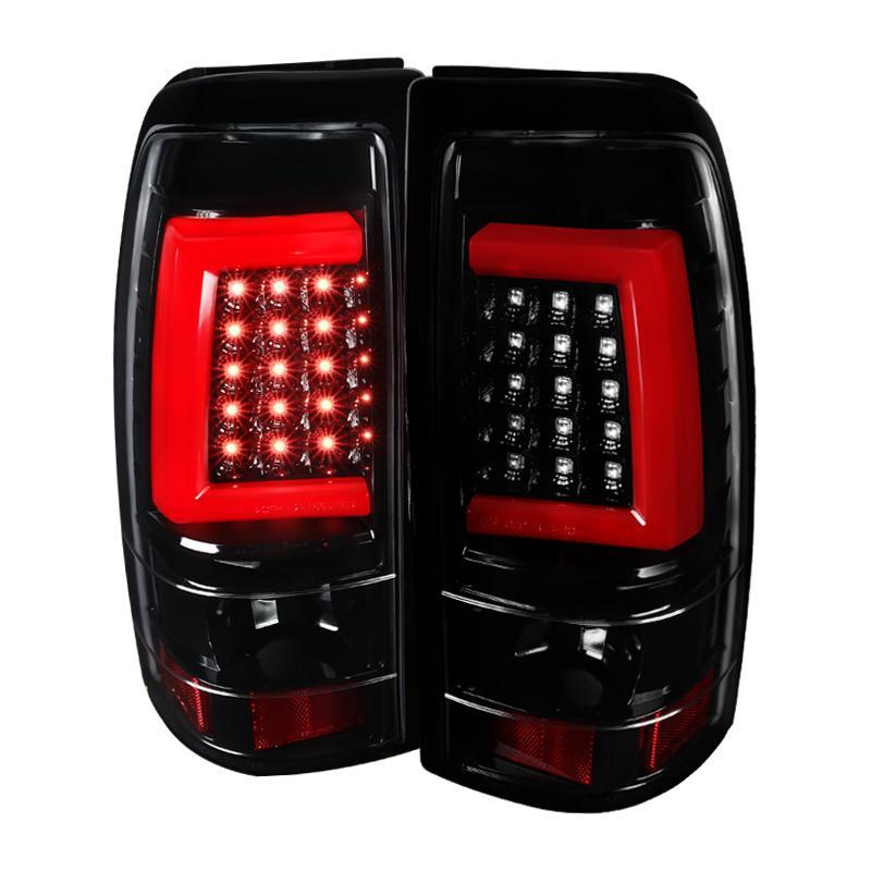 Spec-D LED Tail Lights Silverado (03-06) C-Bar Black / Smoke / Red
