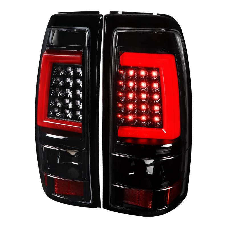 Spec-D LED Tail Lights Chevy Silverado (1999-2002) C-Bar - Black / Smo ...