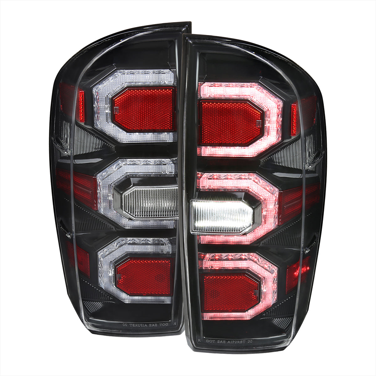 Spec-D Tail Lights Toyota Tacoma (2016-2021) Triple Sequential LED -  Smoked, Clear or Black