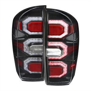 Spec-D Tail Lights Toyota Tacoma (2016-2021) Triple Sequential LED - Smoked, Clear or Black