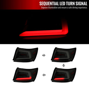 399.99 Spec-D Tail Lights Subaru Impreza & WRX & STI (08-14) Sequential LED Bar - Black / Smoked / Red - Redline360