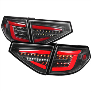 Spec-D Tail Lights Subaru Impreza / WRX / STI Hatchback (08-14) Sequential LED - Black / Smoked / Red