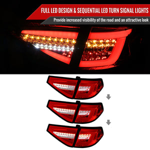 Spec-D Tail Lights Subaru Impreza / WRX / STI Hatchback (08-14) Sequential LED - Black / Smoked / Red