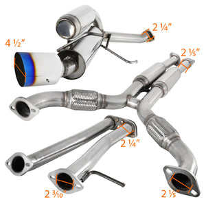 349.00 Spec-D Tuning Exhaust Infiniti G35 Coupe (03-07) Dual Muffler Polished or Blue Burnt Tips - Redline360