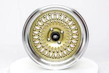 Load image into Gallery viewer, MST MT05 Wheels (15x8 4x100 +20 Offset) Gold w/ Machined Lip Mesh - Default Title Alternate Image