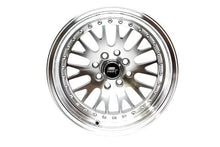 Load image into Gallery viewer, MST MT10 Wheels (15x8 4x100/4x114.3 +25 Offset) Silver w/ Machined Face &amp; Chrome/Gold Rivets - Default Title Alternate Image