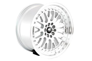 243.95 MST MT10 Wheels (17x9 5x100/5x114.3 +20 Offset) Silver w/ Machined Face & Chrome/Gold Rivets - Redline360