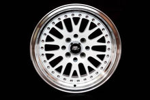 Load image into Gallery viewer, 146.75 MST MT10 Wheels (17x9 5x100/5x114.3 +20 Offset) White w/ Machined Face &amp; Chrome/Gold Rivets - Redline360 Alternate Image