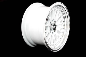 146.75 MST MT10 Wheels (17x9 5x100/5x114.3 +20 Offset) White w/ Machined Face & Chrome/Gold Rivets - Redline360